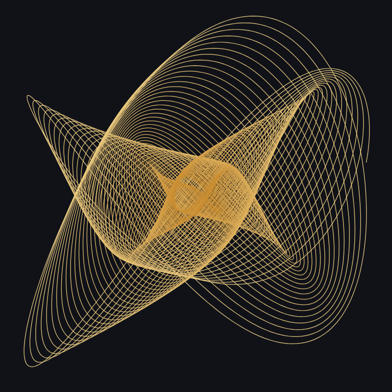 A harmonograph drawing of a fifth, 2:3