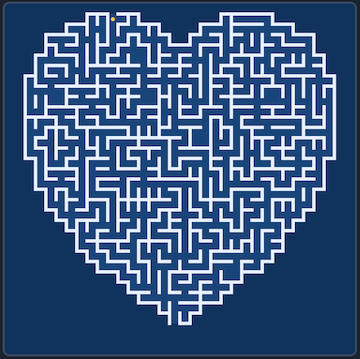 Heart-shaped maze