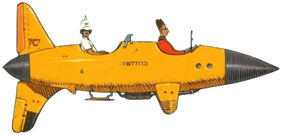 Moebius illustration of a flying cab