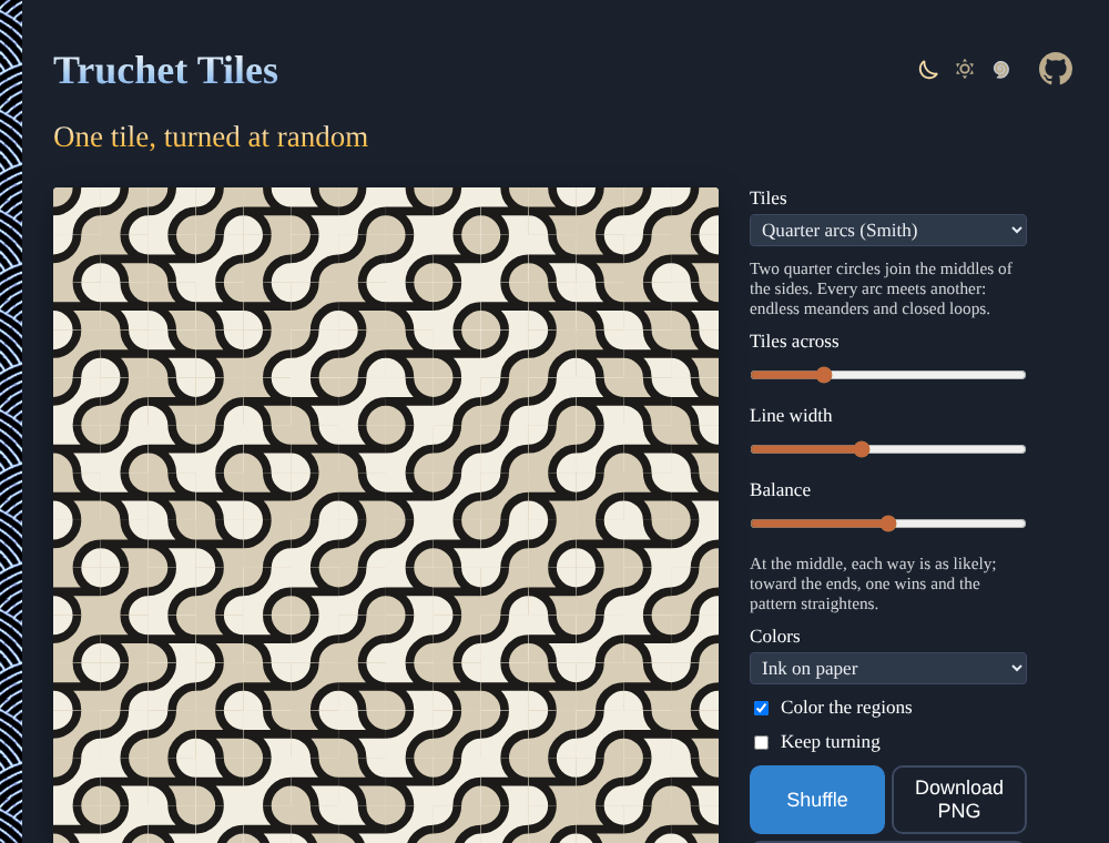 Truchet Tiles: Random Rotations into Mazes and Meanders
